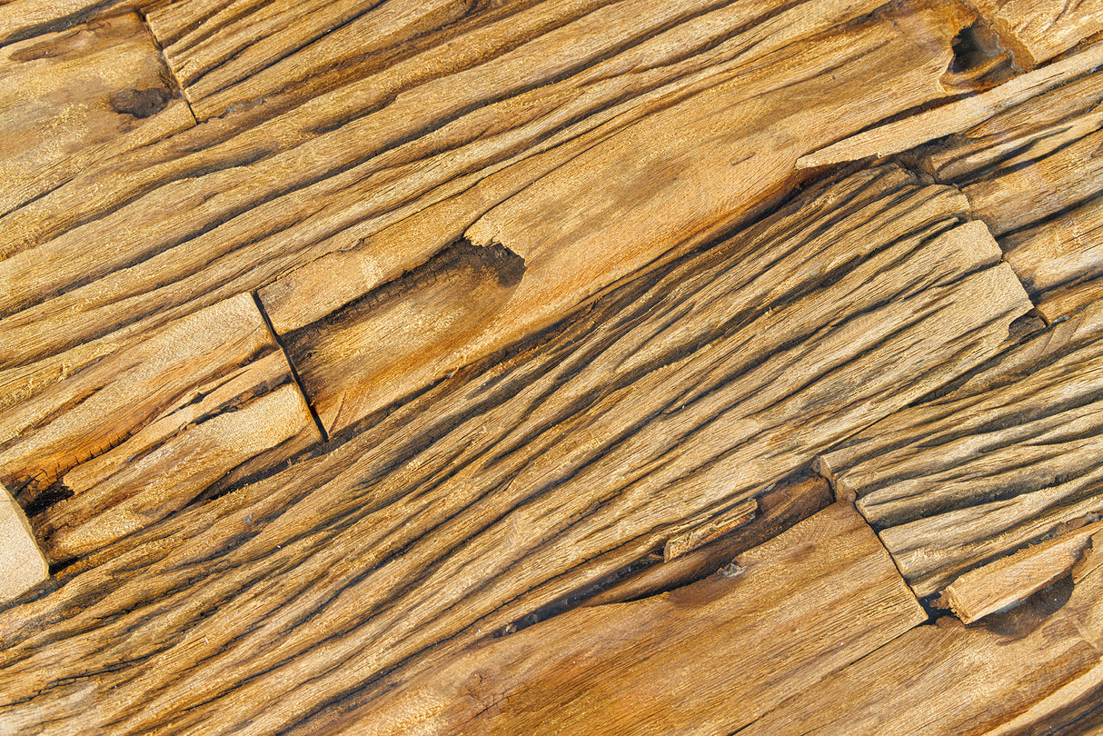 Couchtisch BARRACUDA 110cm recyceltes Teakholz ohne Glasplatte