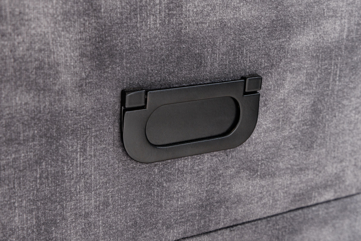 Bedside table PARIS w/ LED light 55cm velvet grey