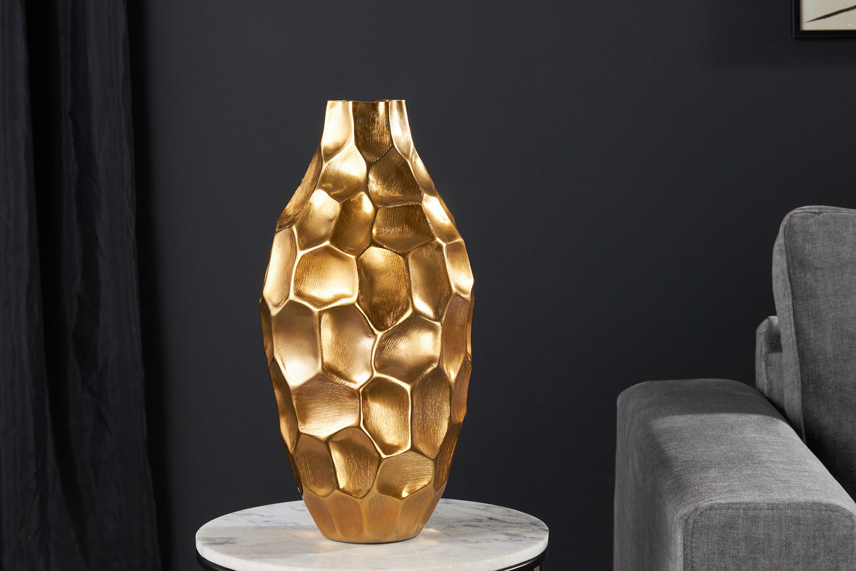 Vase ORGANIC ORIENT 45cm mit Hammerschlageffekt gold