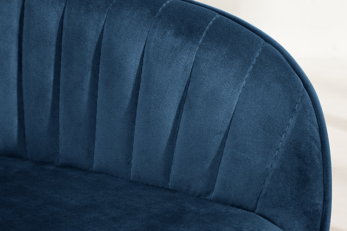 Chair TURIN with armrests velvet royal blue