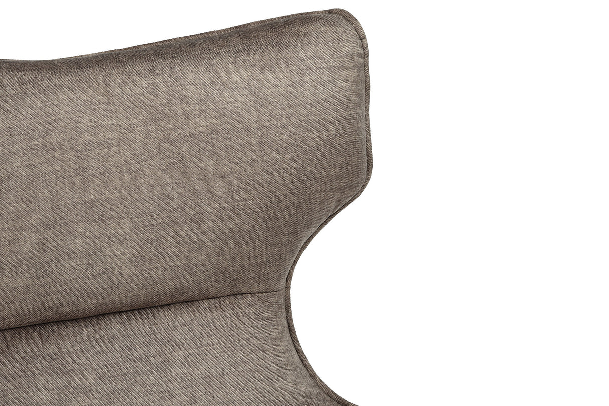 Sessel VOGUE 360° drehbar Samt Taupe mit schwarzem Metallgestell
