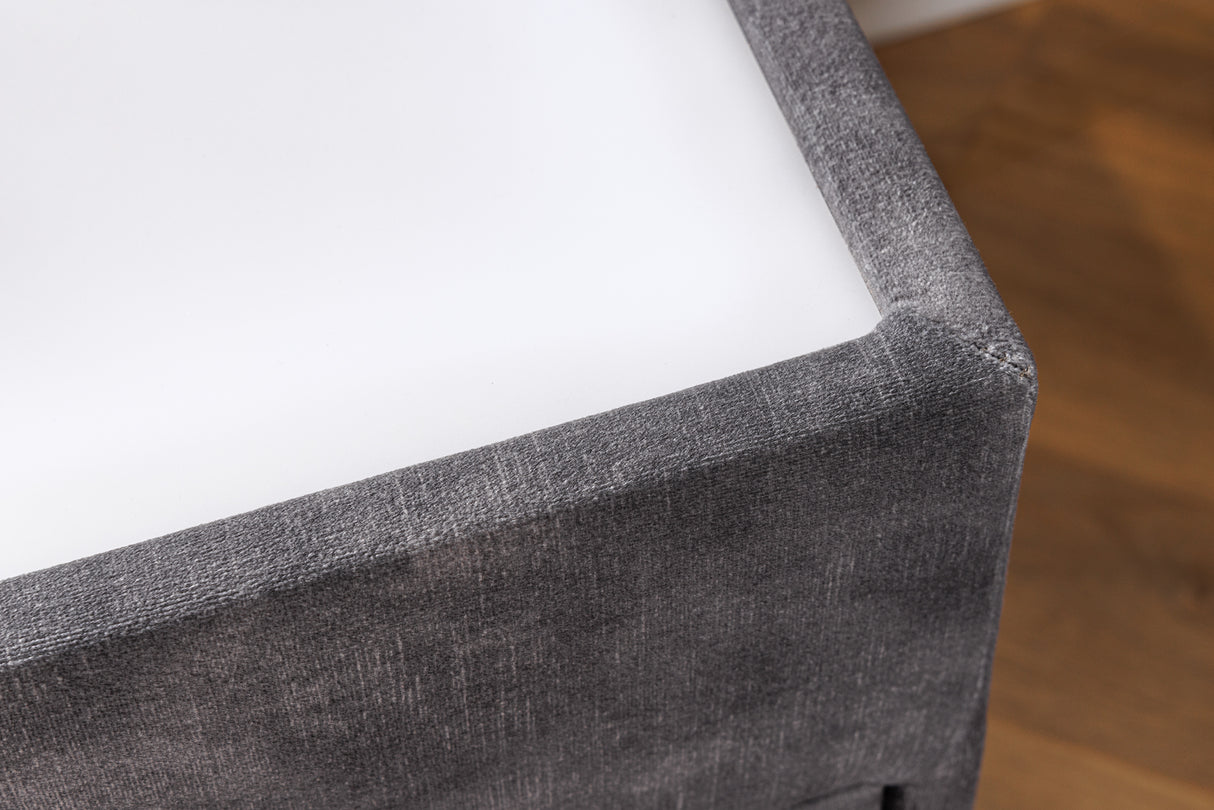 Bedside table PARIS w/ LED light 55cm velvet grey