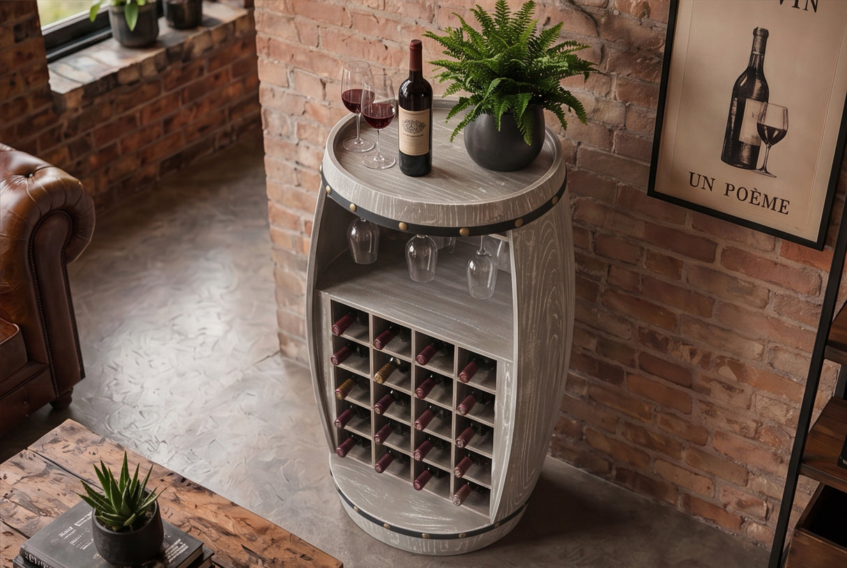 Wine shelf half BODEGA 100cm for 24 botttles massive fir wood natural