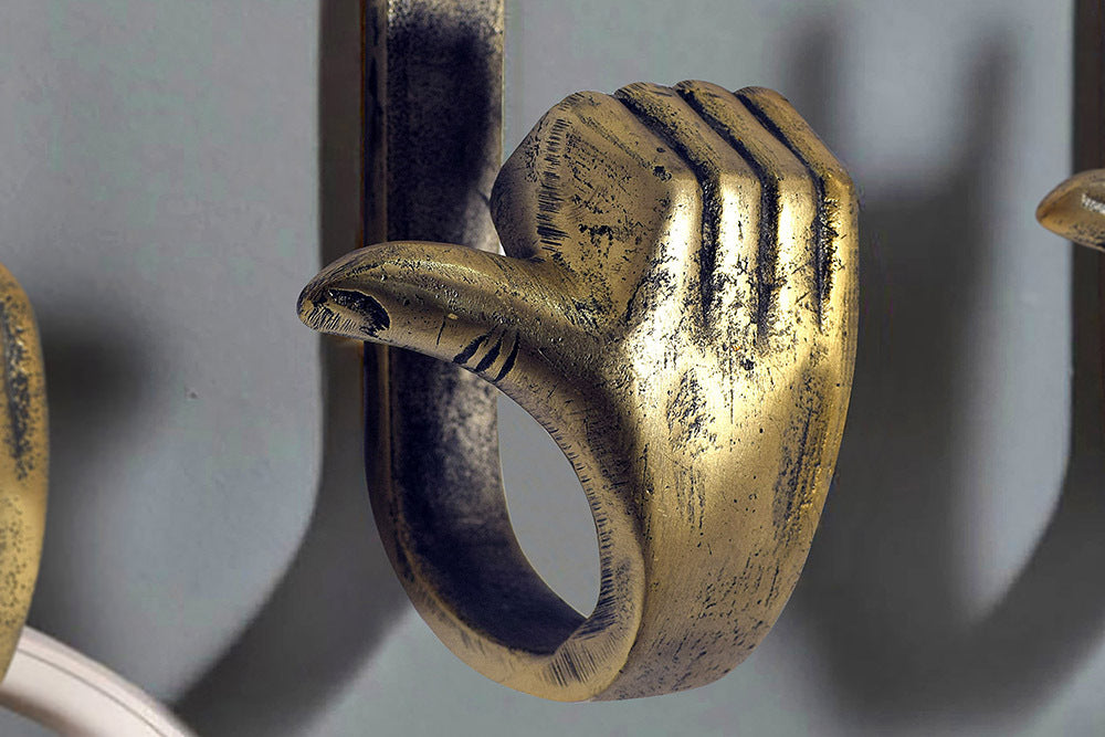 Coat hook FINGERS 20cm set of 3 brass