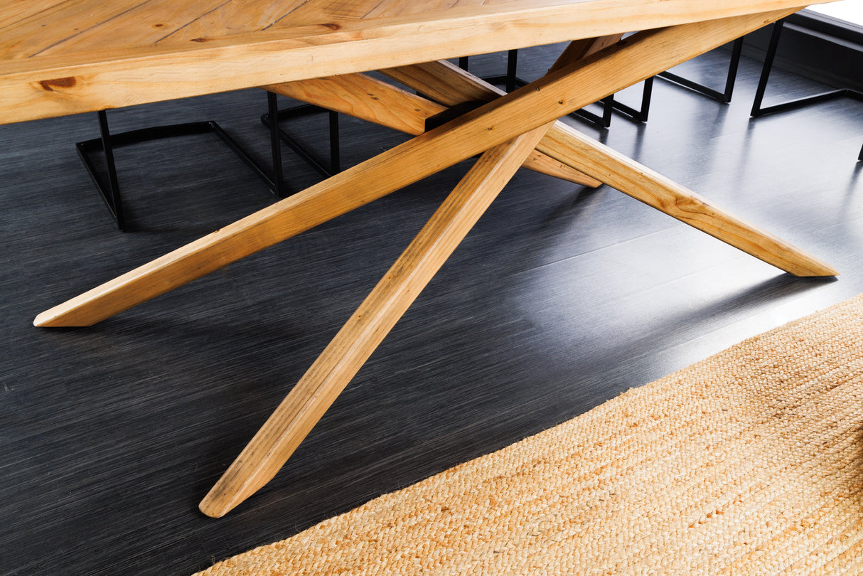 Dining table WOOD SCULPTURE 200cm recycled pinewood natural