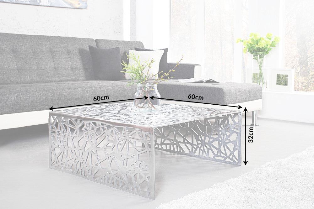 Couchtisch ABSTRACT 60cm silber Aluminium
