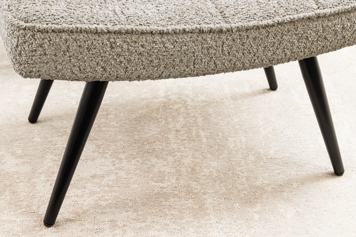 Stool SCANDINAVIA 40cm bouclé champagne greige