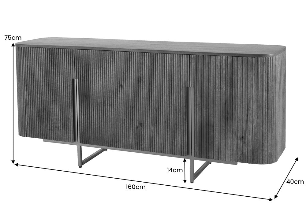 Sideboard GATSBY 160cm retro style mango gold