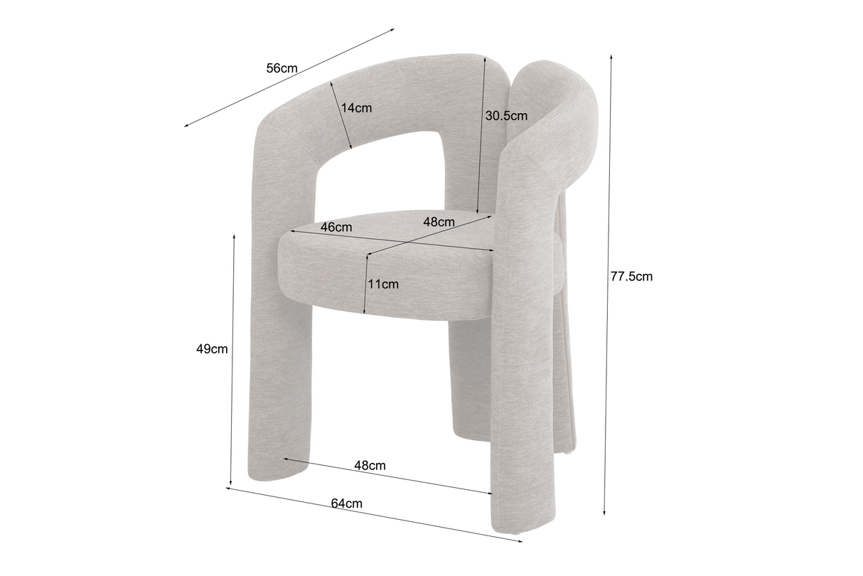 Chair ARCH bouclé greige teddy fleece armchair