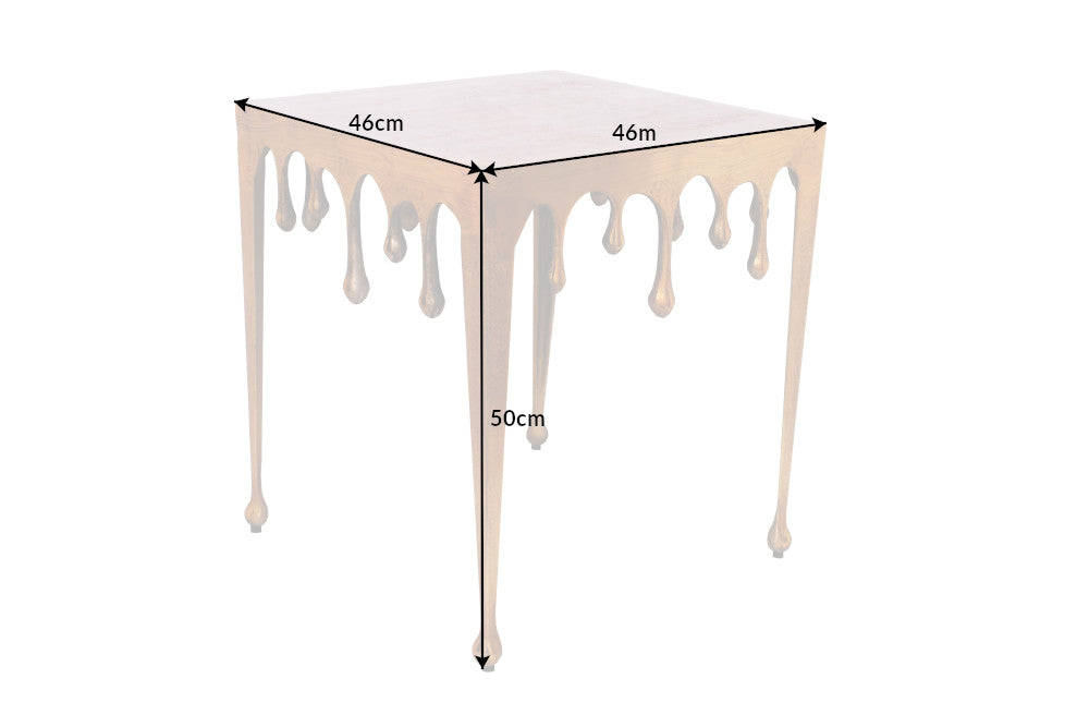 Beistelltisch LIQUID LINE L 50cm quadratisch gold