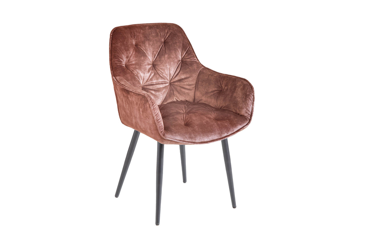 Chair MILANO with armrests velvet brown