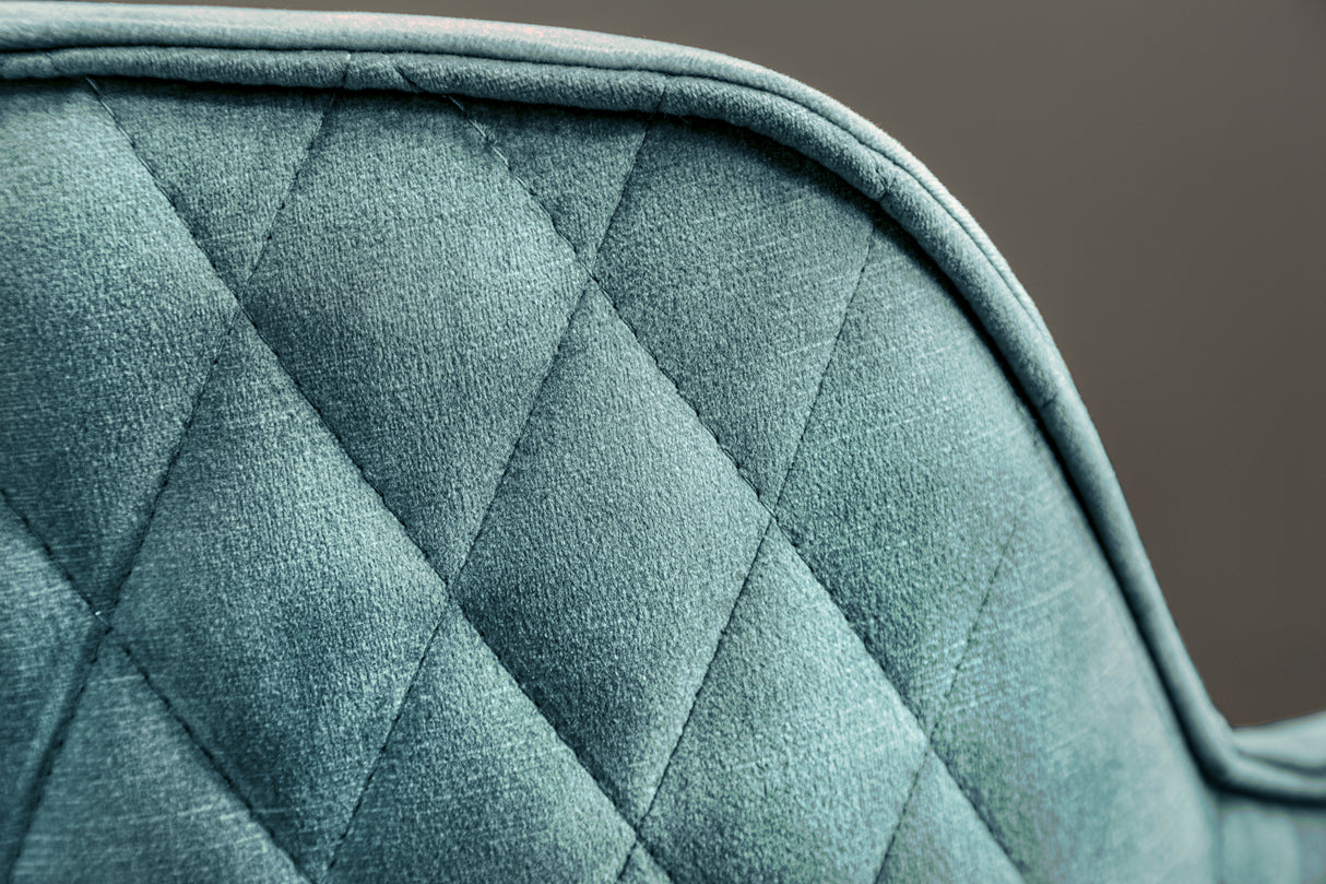 Swivel chair EUPHORIA rotatable 180° with armrests velvet teal