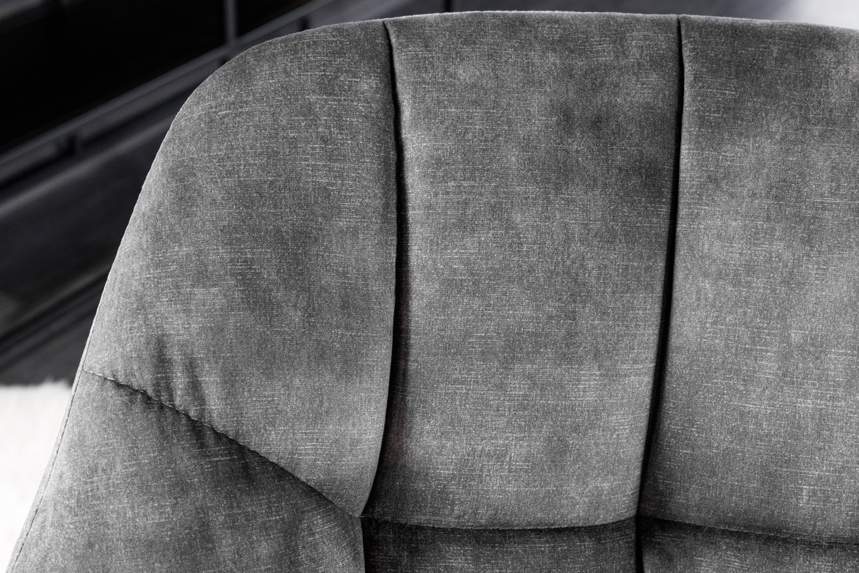 Swivel chair PAPILLON rotatable 180° w/ armrests velvet grey