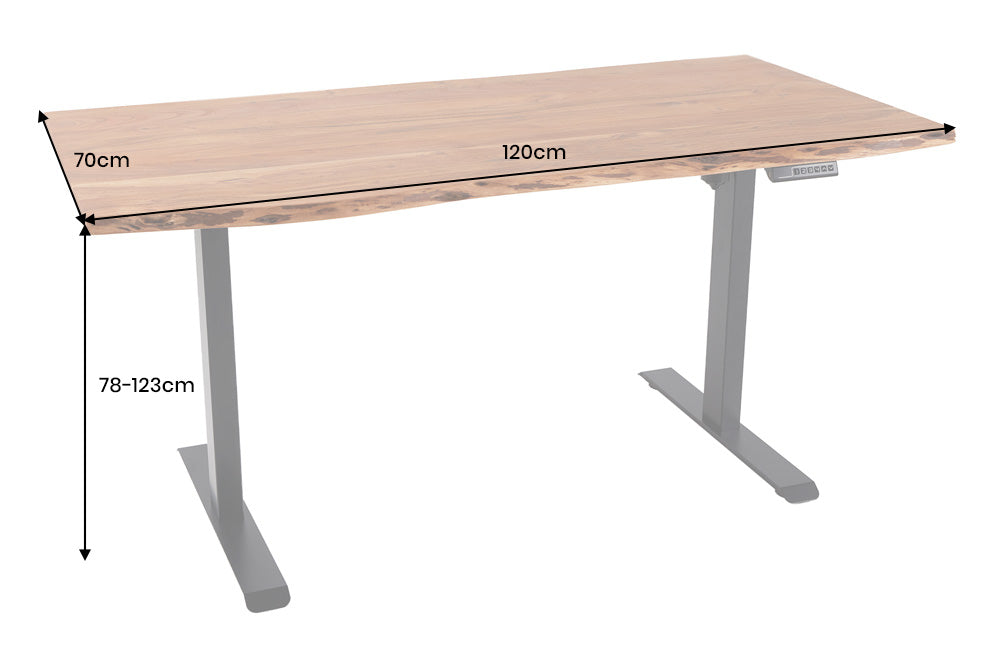 Schreibtisch MAMMUT 120cm Tischplatte Akazienholz ohne Beine