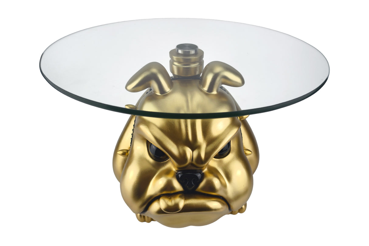Coffee table BULLDOG 55cm glass gold