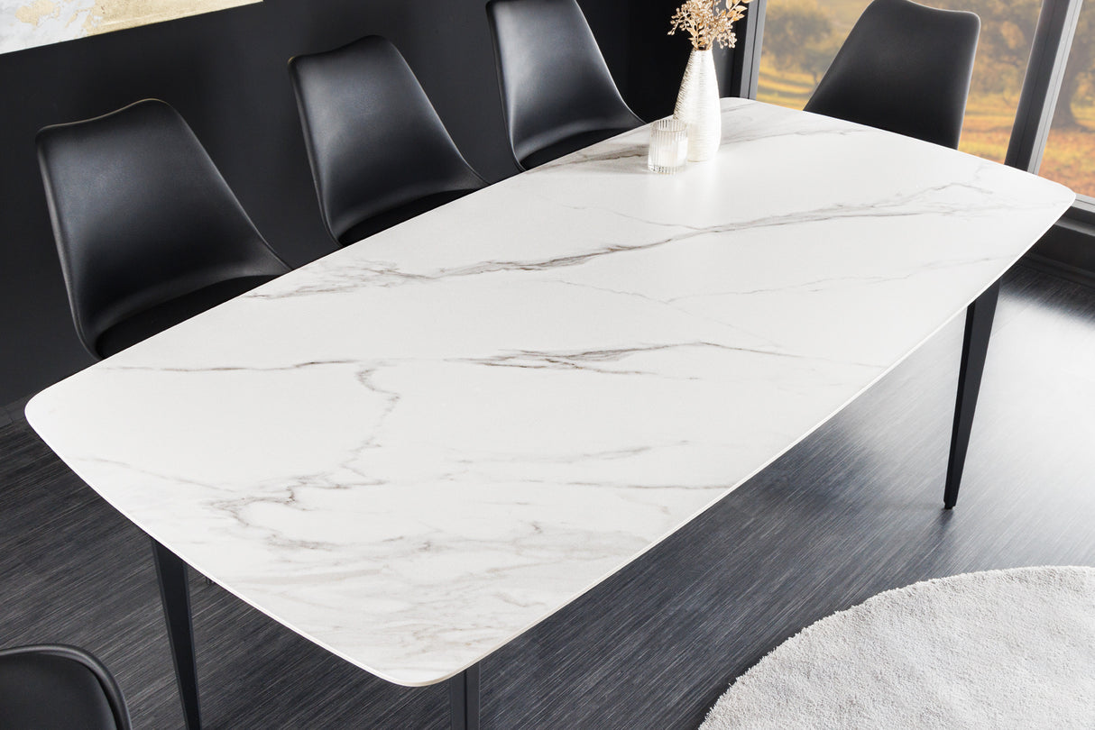 Dining table MILANO 180cm ceramic white marble