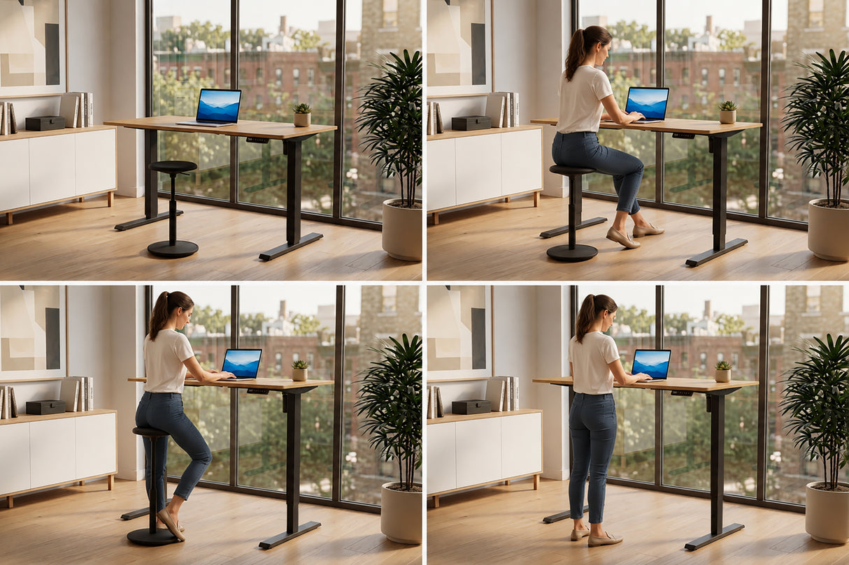 Office desk OAK DESK 120cm height adjustable natural