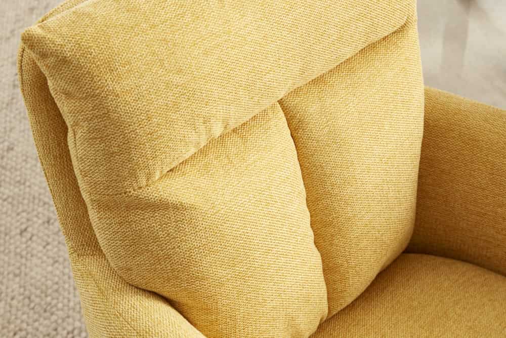 Swivel chair BIG GEORGE 360° with armrests textured fabric mustard yellow