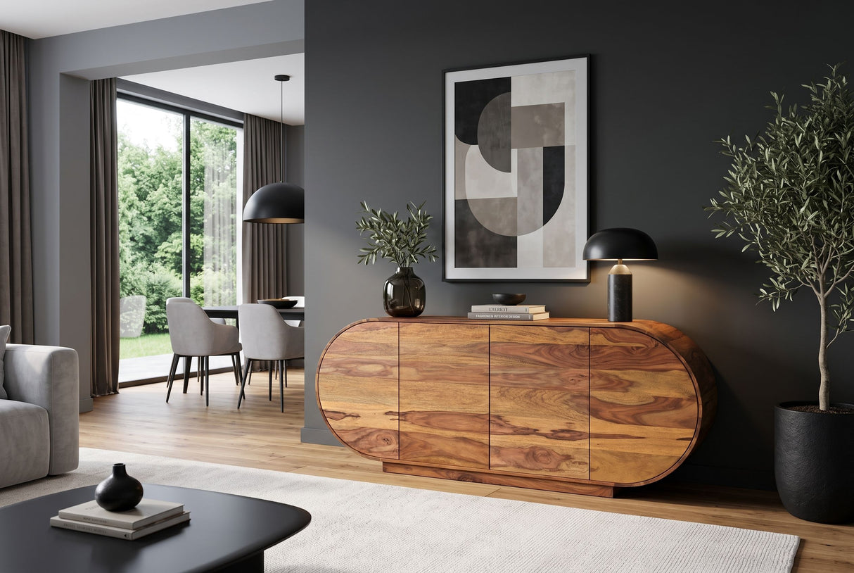 Sideboard ORGANIKO 180cm oval sheesham wood brown