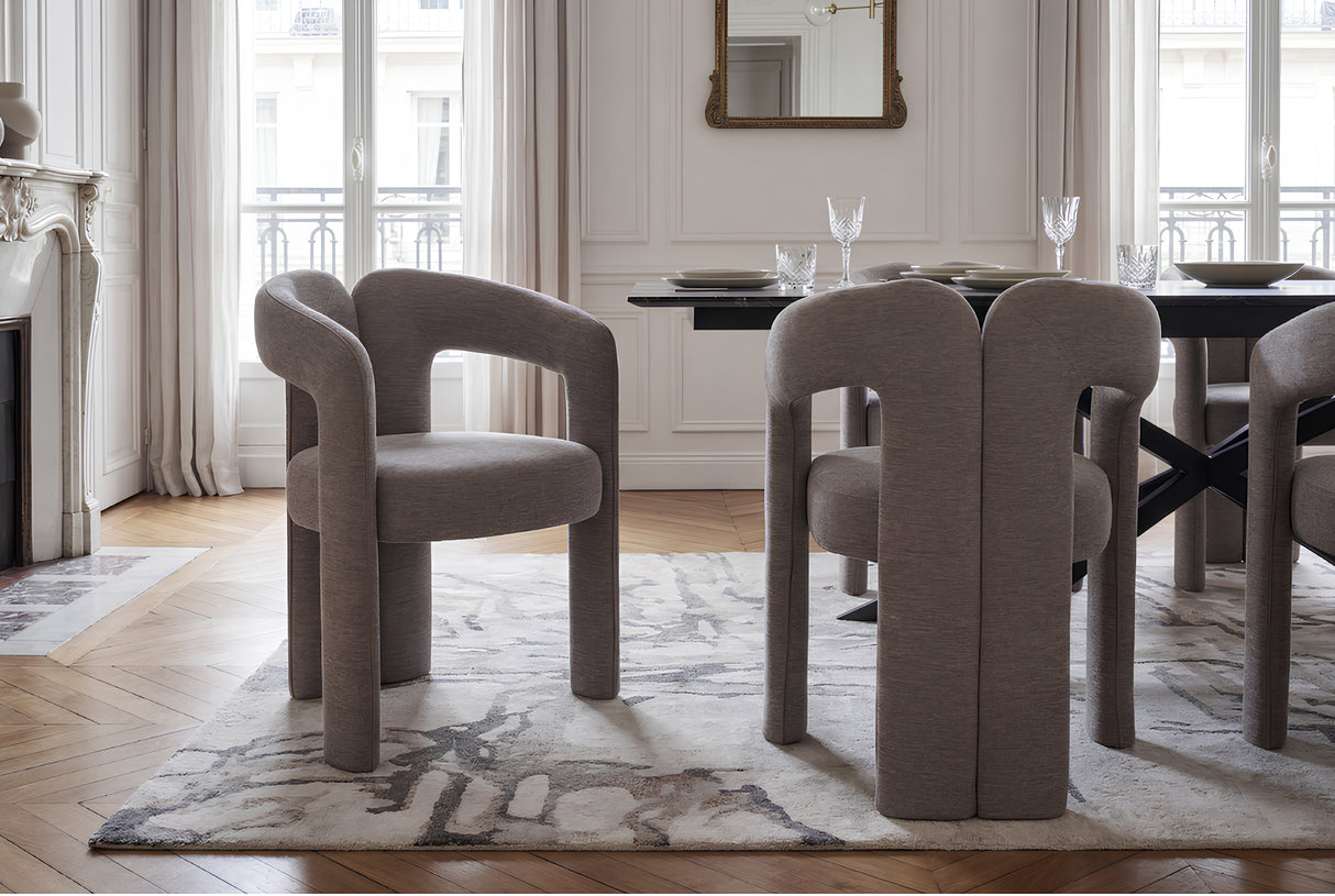Chair ARCH bouclé greige teddy fleece armchair