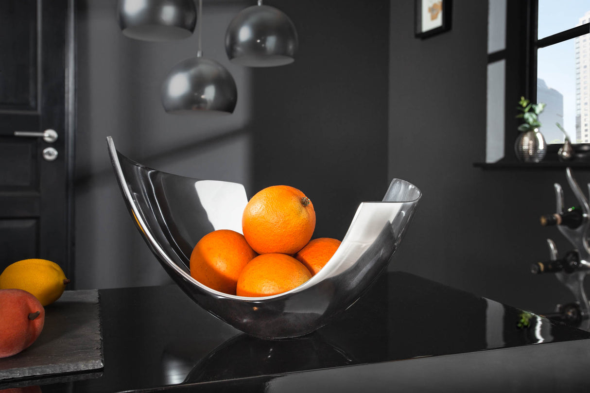 Bowl ABSTRACT 30cm silver aluminium