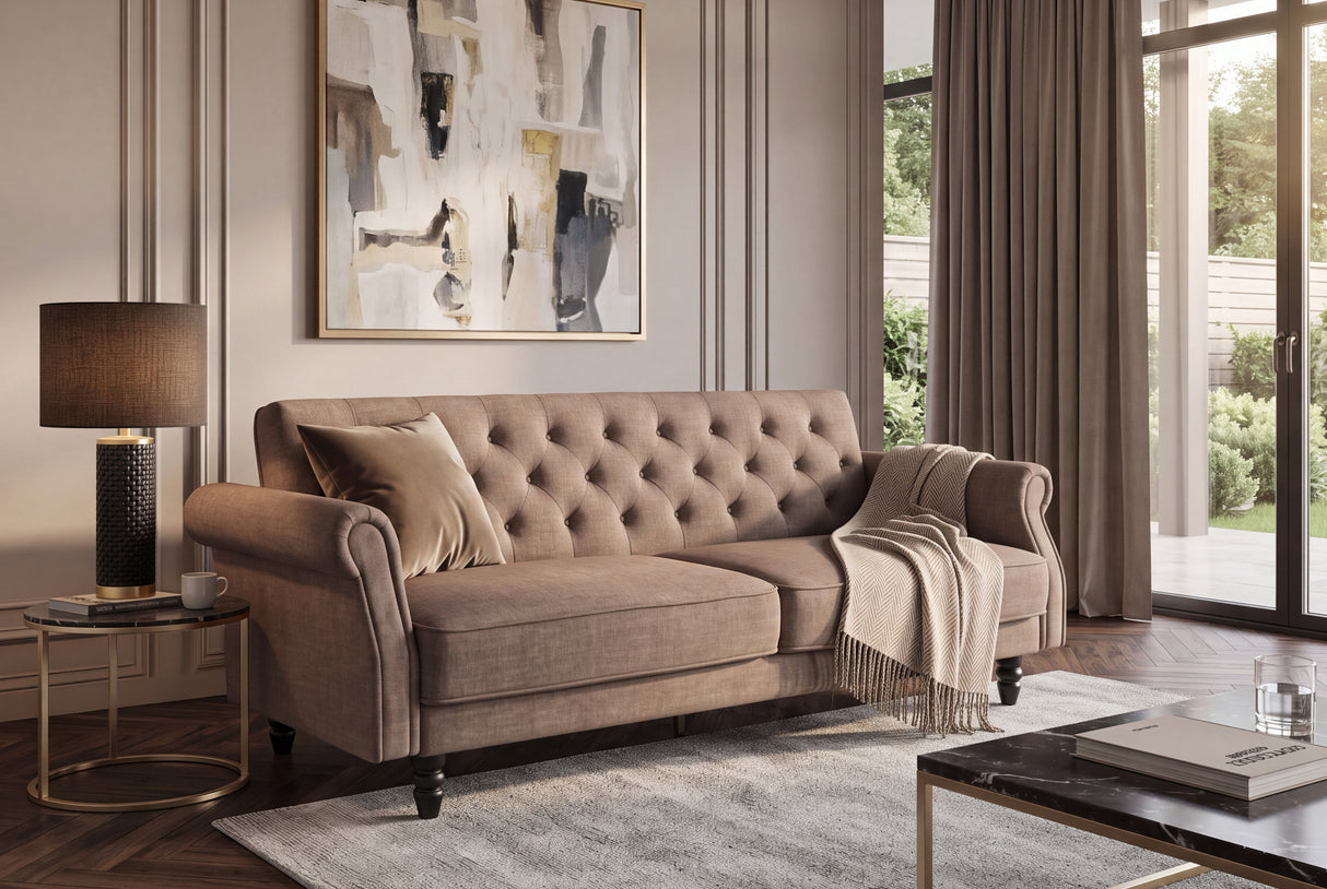 Sofa bed MAISON BELLE AFFAIRE 220cm vogue velvet greige