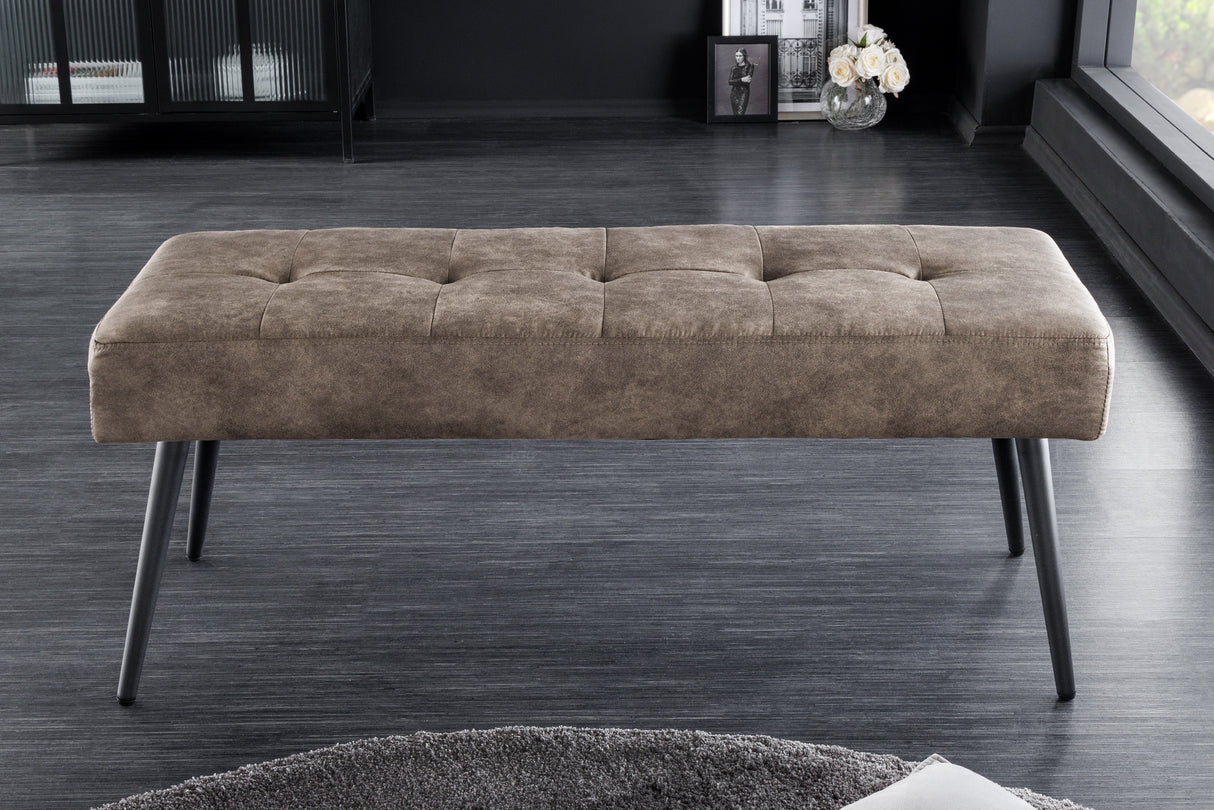 Bench BOUTIQUE 100cm microfibre taupe