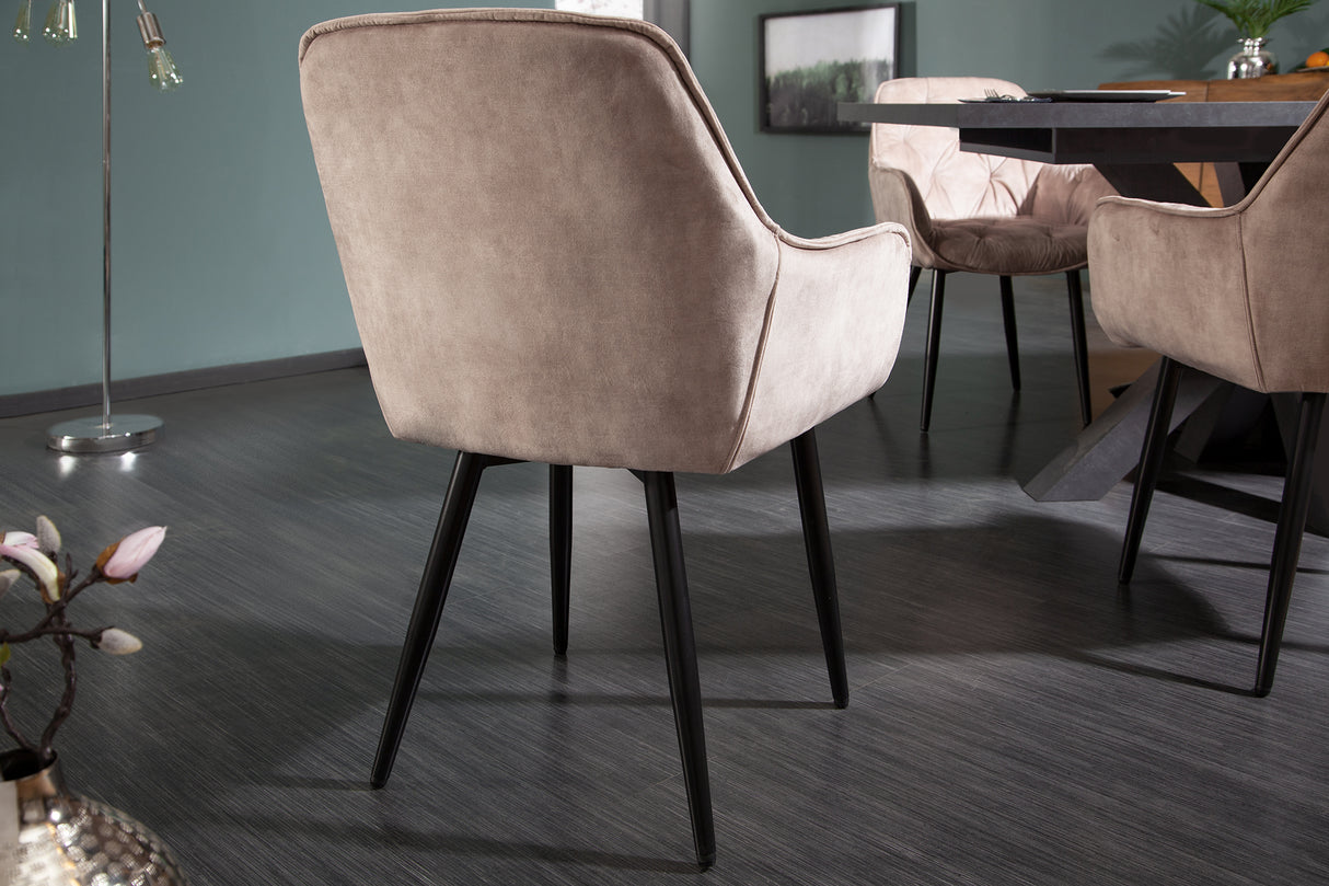 Chair MILANO with armrests velvet champagne