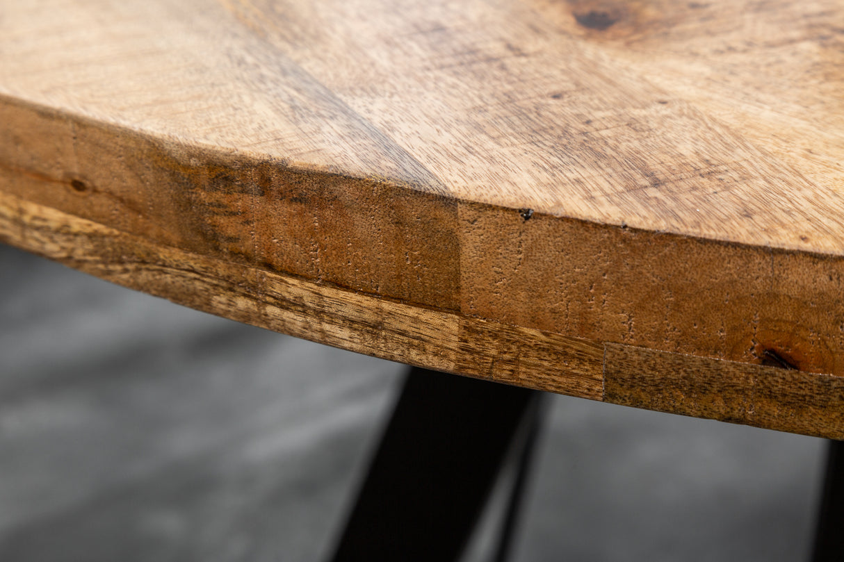 Esstisch IRON CRAFT Ø 120cm rund Mangoholz natur