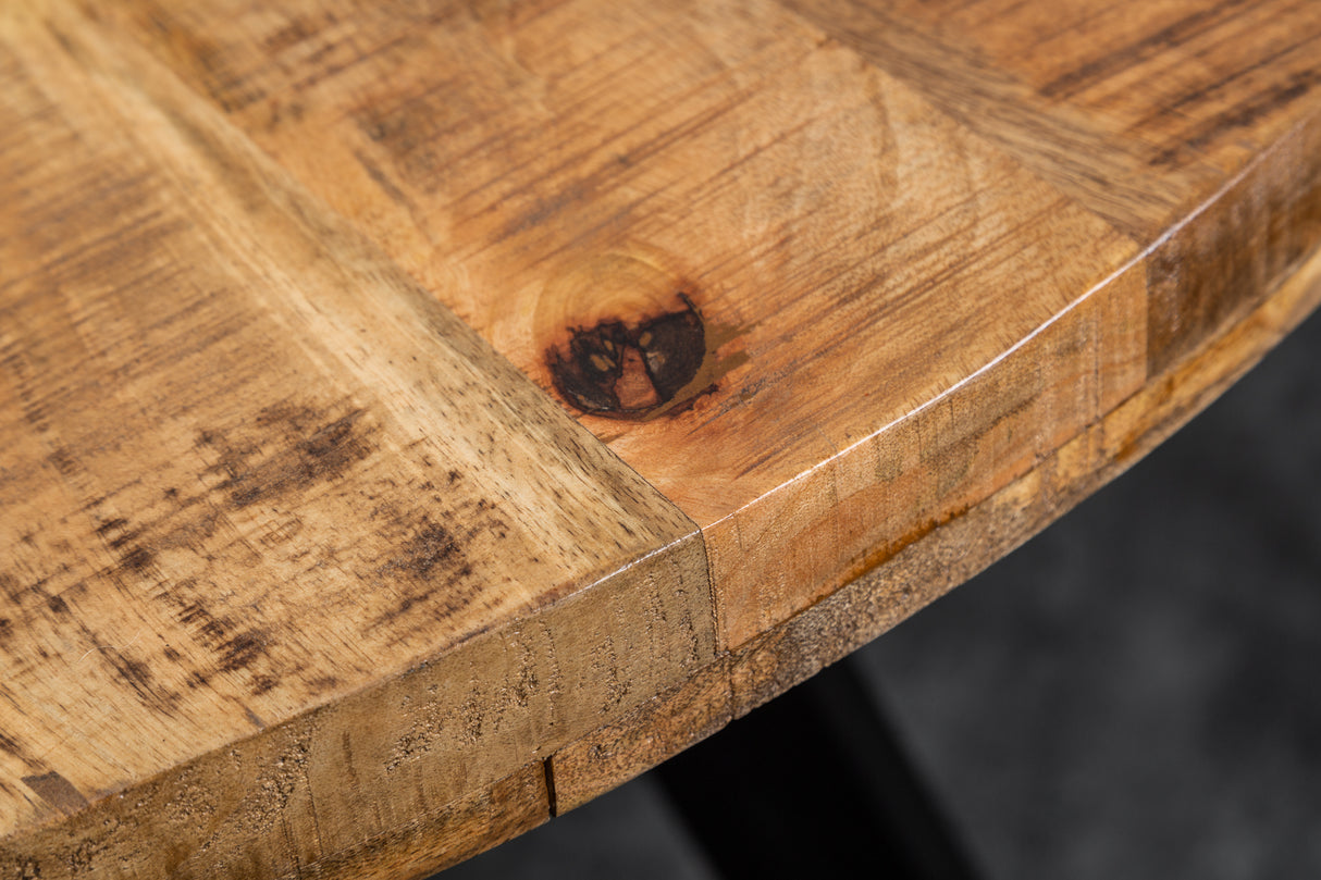 Esstisch IRON CRAFT Ø 120cm rund Mangoholz natur