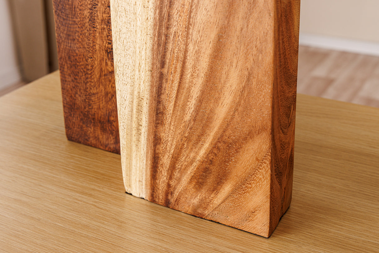 Table lamp LOVERS 60cm natural raintree wood lampshade bouclé white