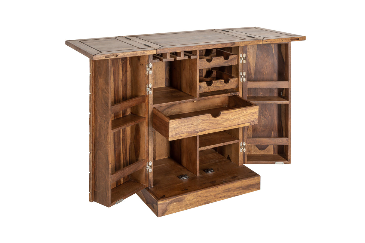 Bar cabinet MOSAICO 130cm sheesham wood natural