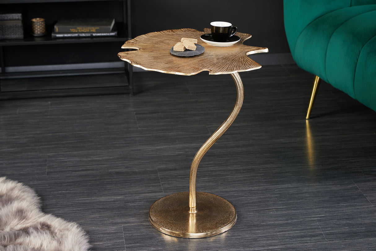 Side table GINKGO LEAF 53cm gold