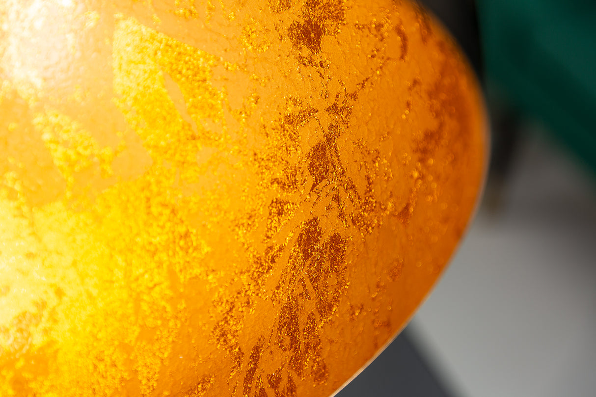 Pendant lamp GLOW black with leaf gold look inside