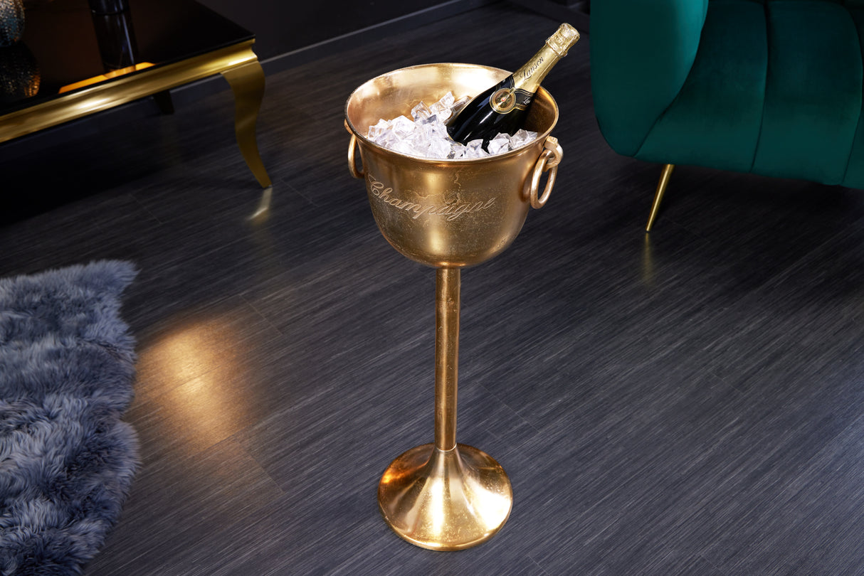Sektkühler CHAMPAGNE 80cm antik gold