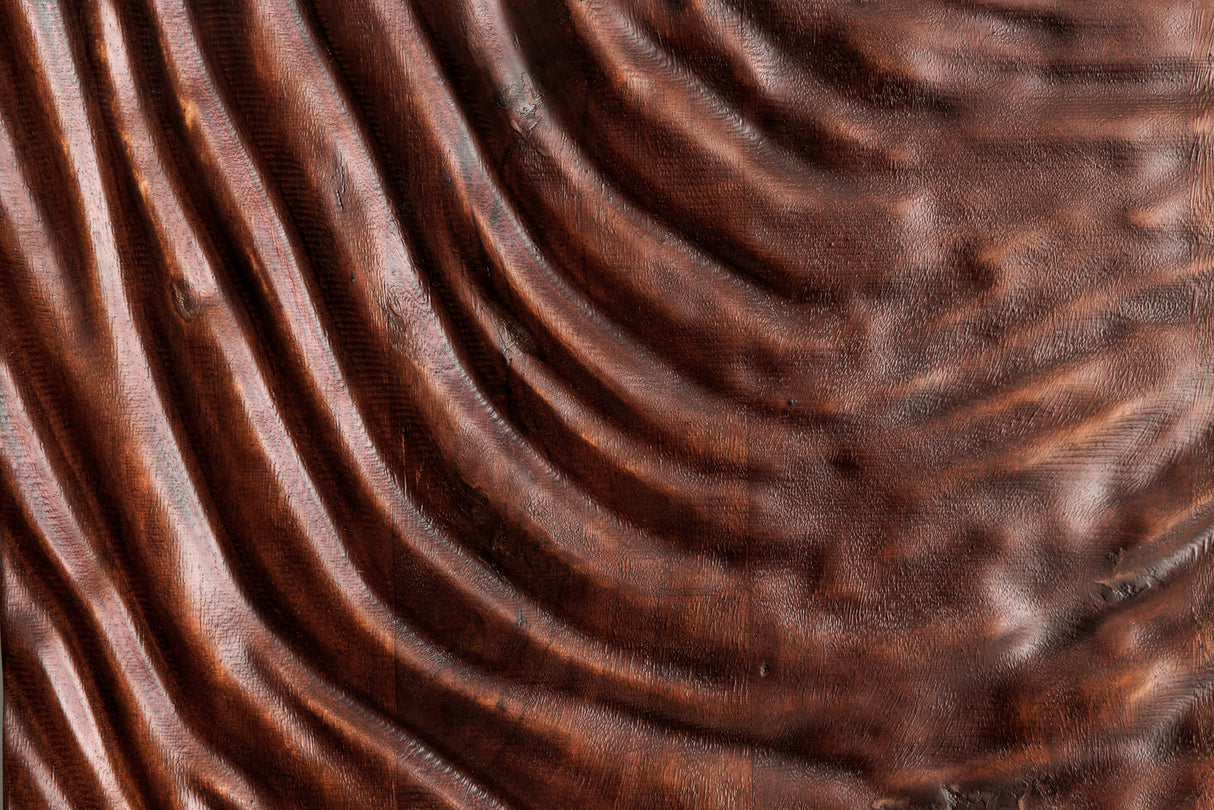 Highboard FLUID 110cm 3D acacia wood dark walnut brown