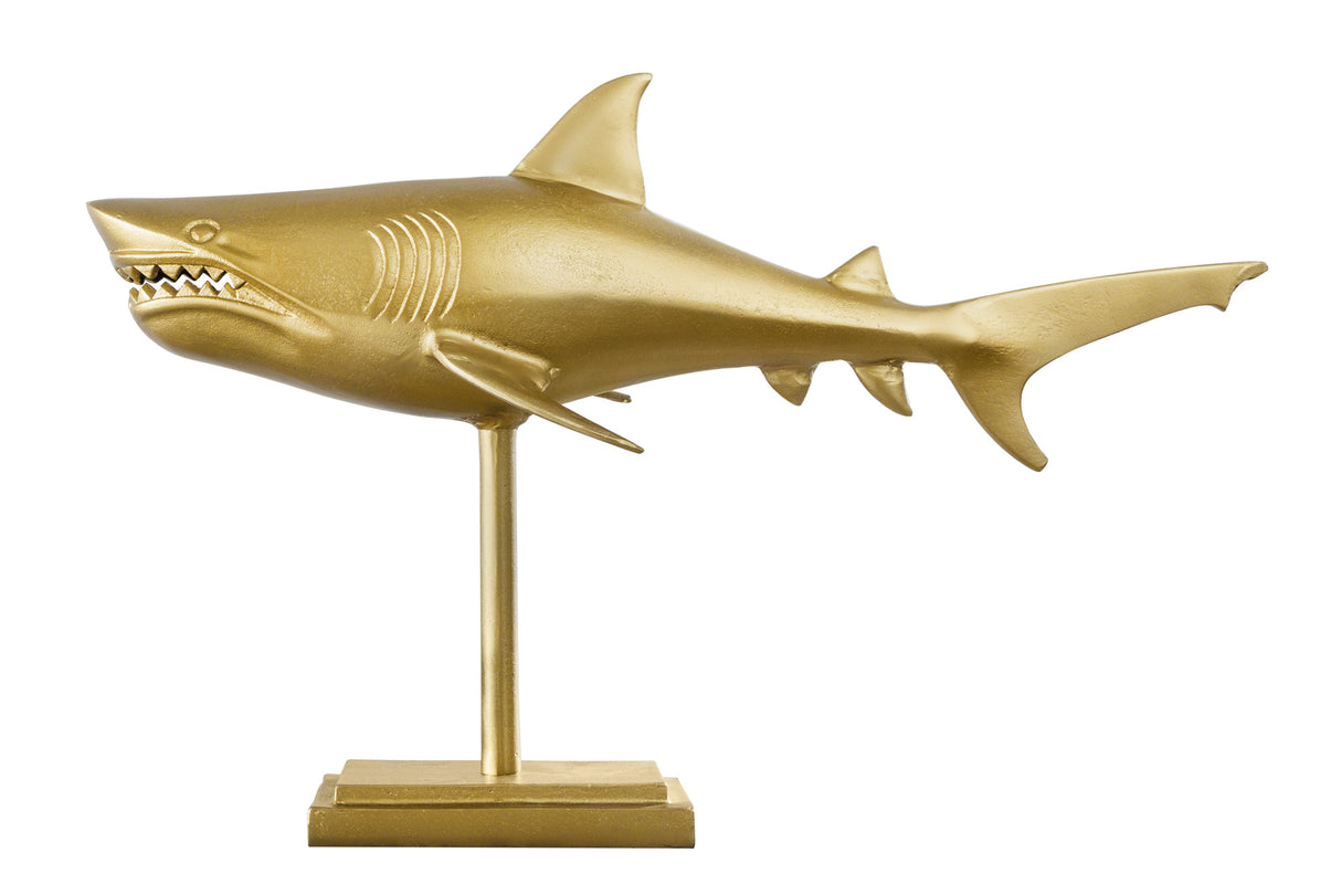 Deko Skulptur HAI 70cm gold