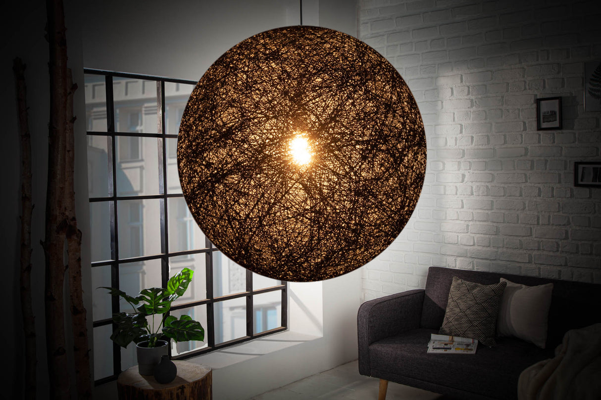 Pendelleuchte COCOONING 60cm schwarzes Abacá