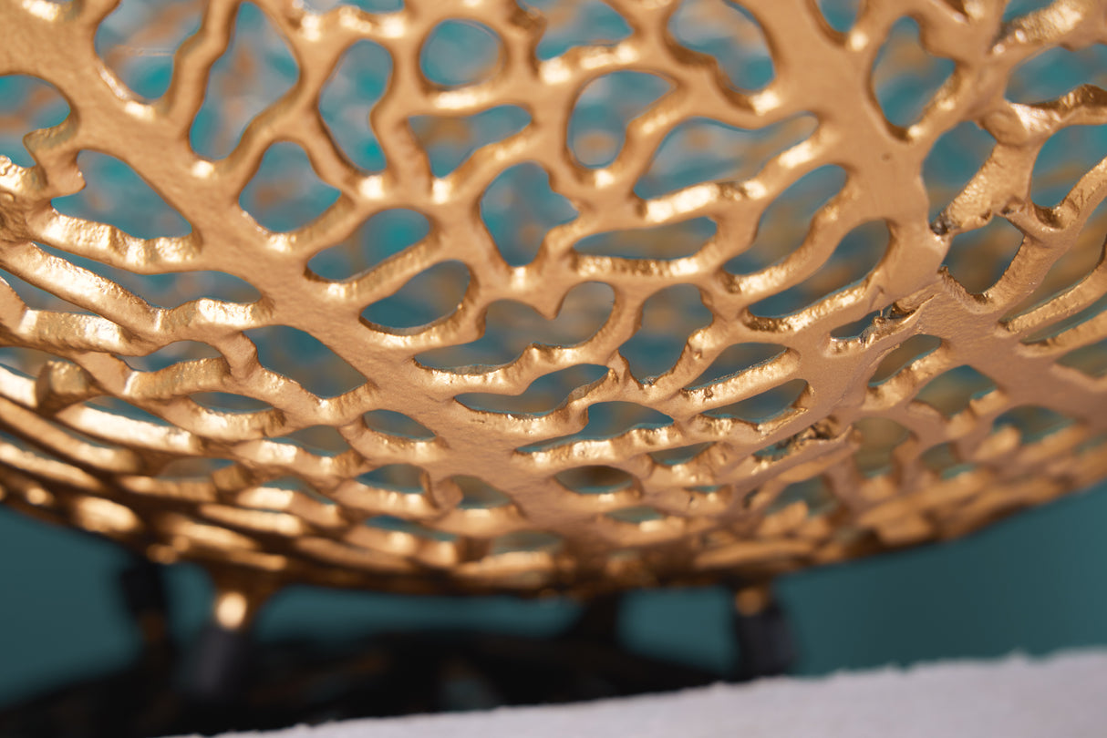 Bowl ABSTRACT LEAF 45cm gold