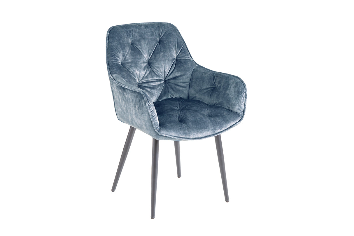 Chair MILANO with armrests velvet teal