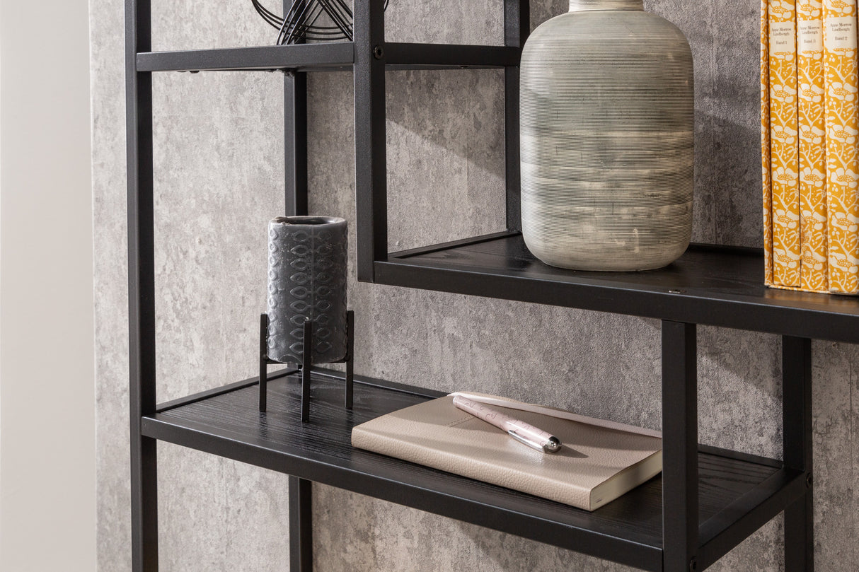 Wall shelf SLIM LINE 90cm ash wood look black