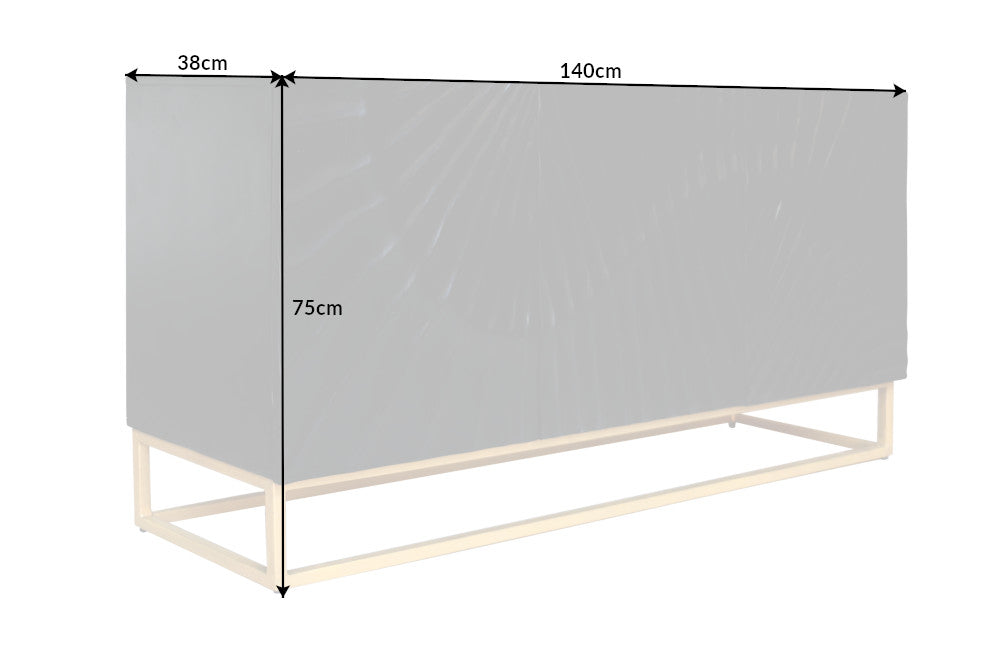 Sideboard SCORPION 140cm 3D mango schwarz