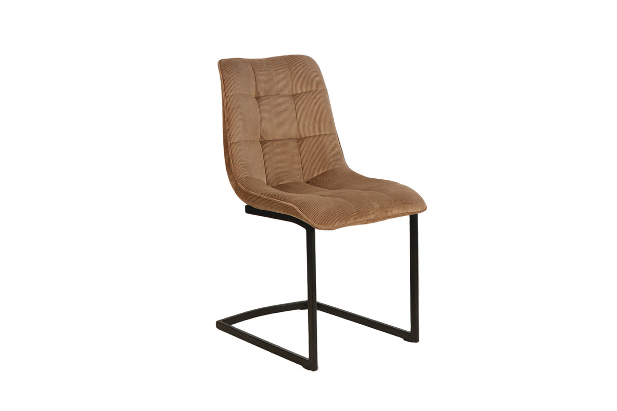 Freischwinger MIAMI quadratische Steppung Cord taupe mit schwarzem Metallgestell