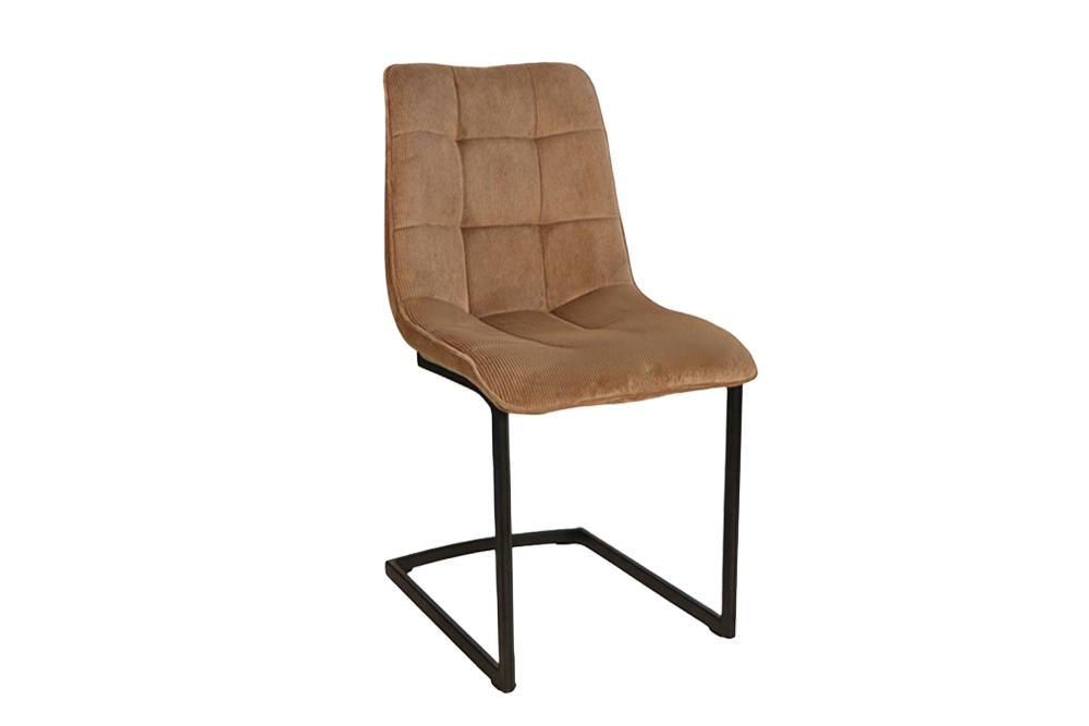 Cantilever chair MIAMI square quilting cord taupe w/ black metal frame