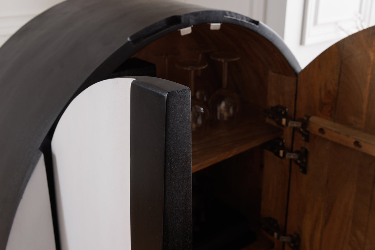 Highboard VOODOO 120cm mango wood brown black white