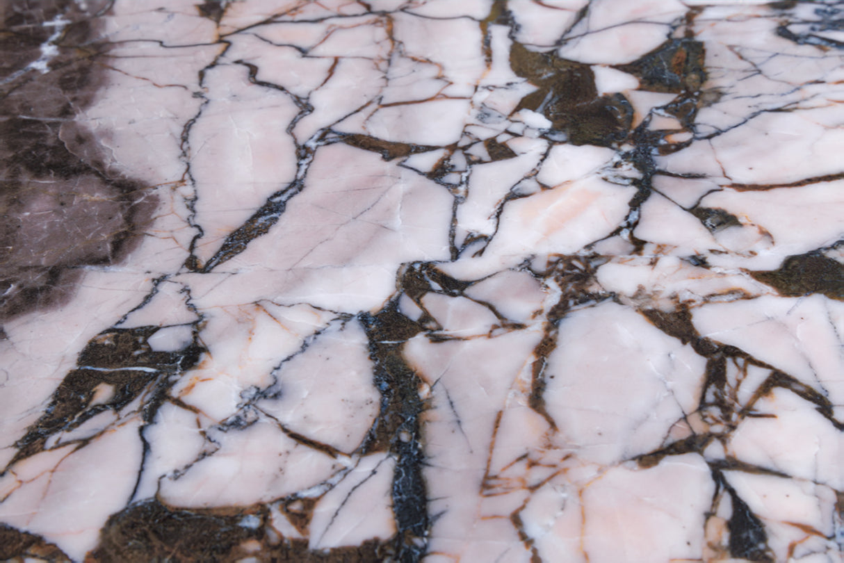Dining table ORGANIC 200cm oval multicoloured marble top w/ champagne golden frame