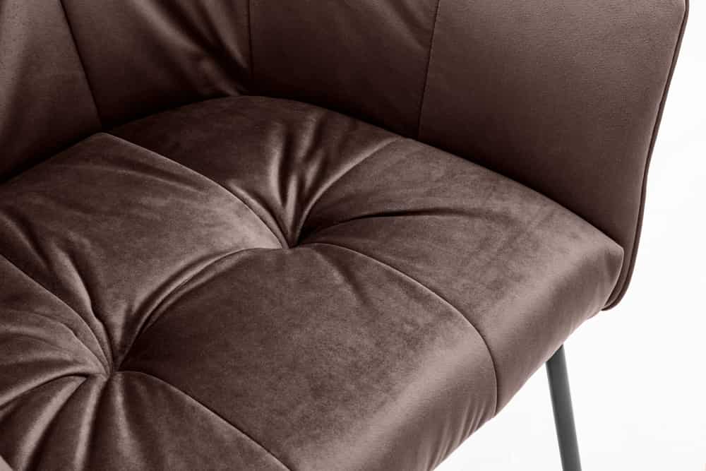 Chair LOFT with armrests velvet taupe brown