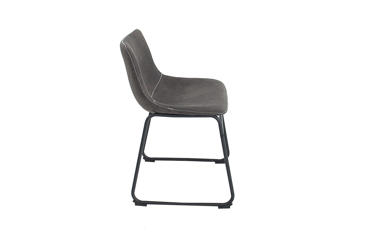 Chair DJANGO microfibre vintage grey with black iron legs