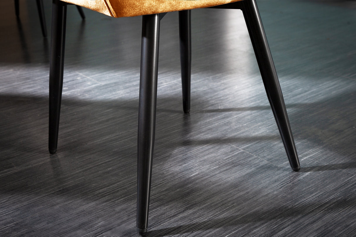 Chair MILANO with armrests velvet mustard yellow
