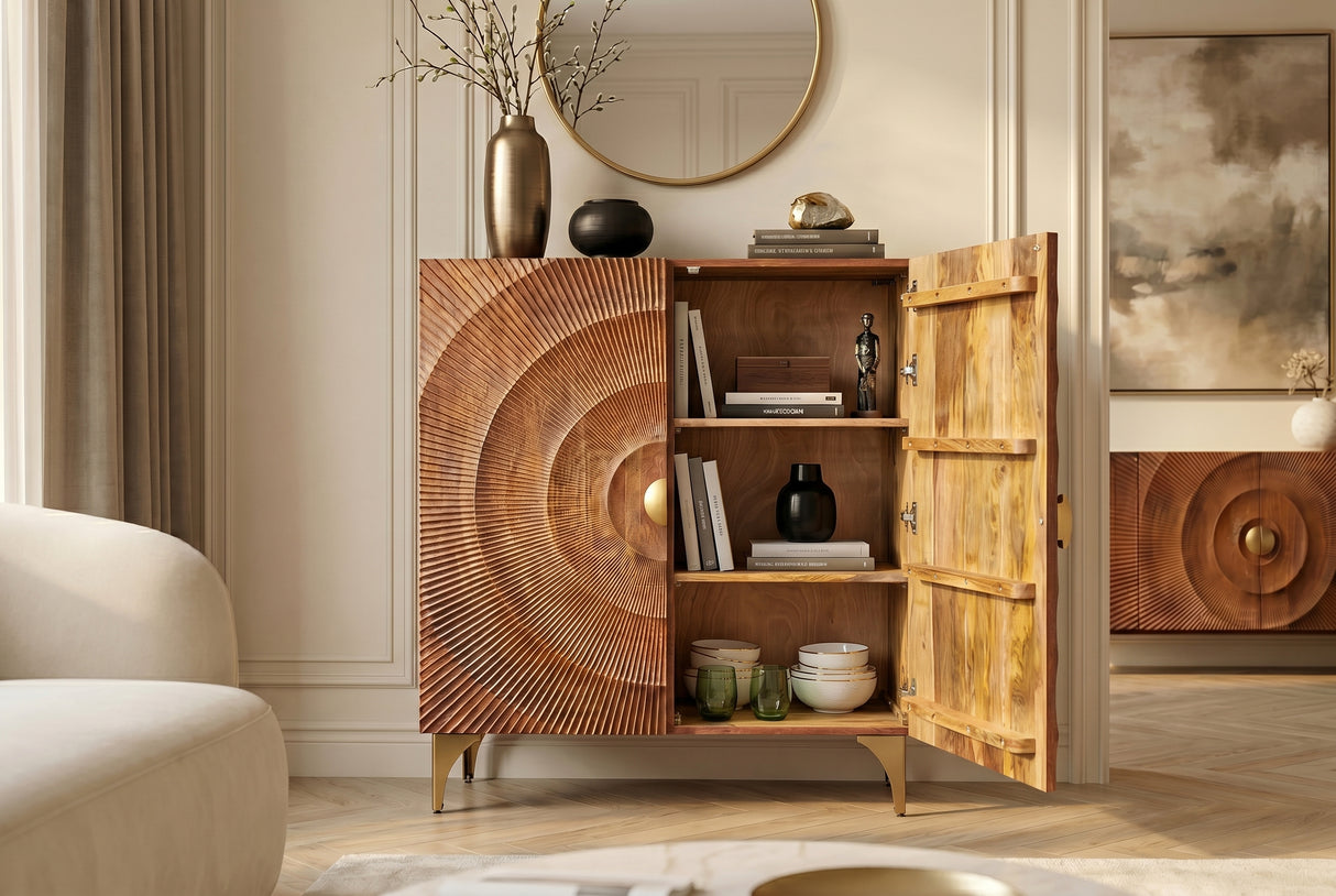 Highboard GOLDEN SUNSET 120cm 3D mango wood brown